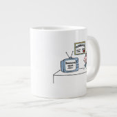 Funny Orthopedist Cartoon TV Breaking News Grote Koffiekop (Voorkant rechts)