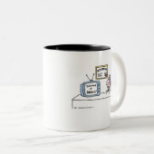 Funny Orthopedist Cartoon voor Orthopedisch Chirur Tweekleurige Koffiemok (Voorkant rechts)