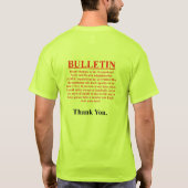 Funny OSHA Bulletin T-Shirt (Achterkant)