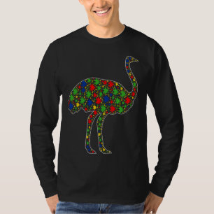 Funny Ostrich Animals Puzzle Piessm Autisme Awaren T-shirt