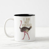 FUNNY OSTRICH BIRD: I Am Not Emused Tweekleurige Koffiemok (Links)