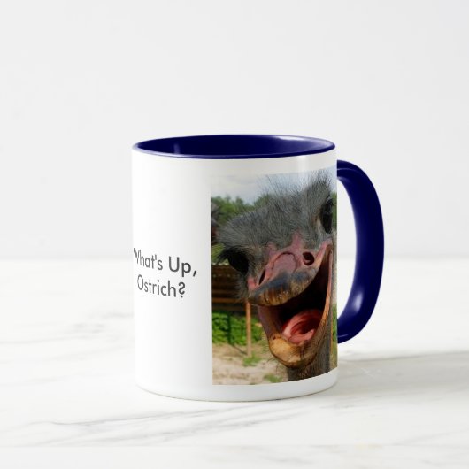 Funny Ostrich Bird Photo What's Up Mok (Voorkant rechts)