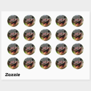 Funny Ostrich Bird Photo What's Up Ronde Sticker