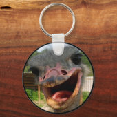 Funny Ostrich Bird Photo What's Up Sleutelhanger (Achterkant)