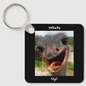 Funny Ostrich Bird Photo What's Up Sleutelhanger (Voorkant)