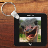 Funny Ostrich Bird Photo What's Up Sleutelhanger (Voorkant)