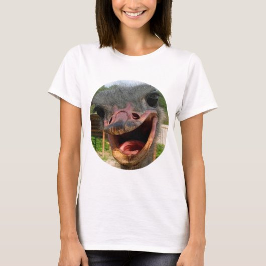 Funny Ostrich Bird Photo What's Up T-shirt (Voorkant)