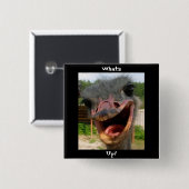 Funny Ostrich Bird Photo What's Up Vierkante Button 5,1 Cm (Voorkant /achterkant)
