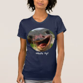Funny Ostrich Bird Photo What's Up Women's Dark T-shirt (Voorkant)