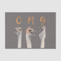 Funny Ostrich Bird Waterverf Illustratie | OMG