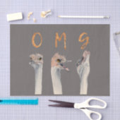Funny Ostrich Bird Waterverf Illustratie | OMG Tissuepapier (Craft)