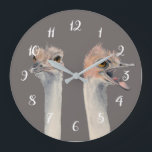 Funny Ostrich Bird Waterverf Painting Grote Klok<br><div class="desc">Dit is een schilderij van een struisvogel die ik ontmoette in de Como Zoo in St. Paul,  MN. Hij was echt expressief en een geweldig vak om afbeeldingen van te nemen. Later schilderde ik zijn verschillende uitdrukkingen in de waterverf.</div>