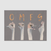 Funny Ostrich Birds | OMFG Gold Font Tissuepapier (Voorkant)