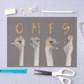Funny Ostrich Birds | OMFG Gold Font Tissuepapier (Craft)
