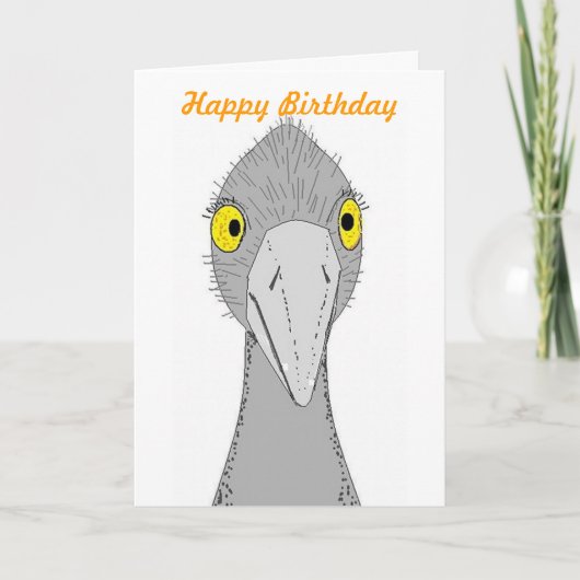 Funny Ostrich Birthday Card Kaart (Voorkant)