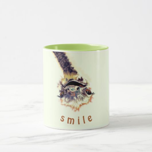 Funny Ostrich Coffee Mok - Aangepaste tekst (Midden)