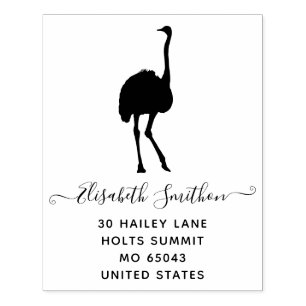 Funny Ostrich Cute Bird Animal Personal Stationery Rubberstempel