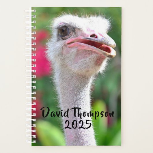 Funny Ostrich Face Persoonlijke naam Planner (Voorkant)