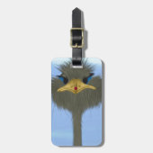 Funny Ostrich George en Cute Ladybug Bagagelabel (Voorkant verticaal)