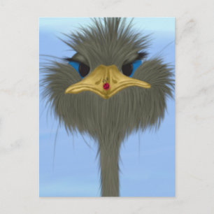 Funny Ostrich George en Cute Ladybug Briefkaart
