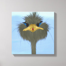 Funny Ostrich George en Cute Ladybug Canvas Afdruk