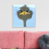 Funny Ostrich George en Cute Ladybug Canvas Afdruk (Insitu (Woonkamer))