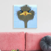 Funny Ostrich George en Cute Ladybug Canvas Afdruk (Insitu (Woonkamer))