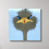 Funny Ostrich George en Cute Ladybug Canvas Afdruk (Voorkant)