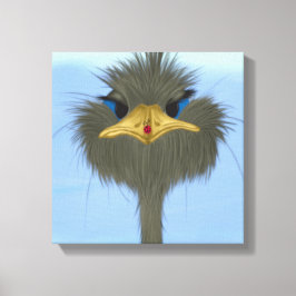 Funny Ostrich George en Cute Ladybug Canvas Afdruk