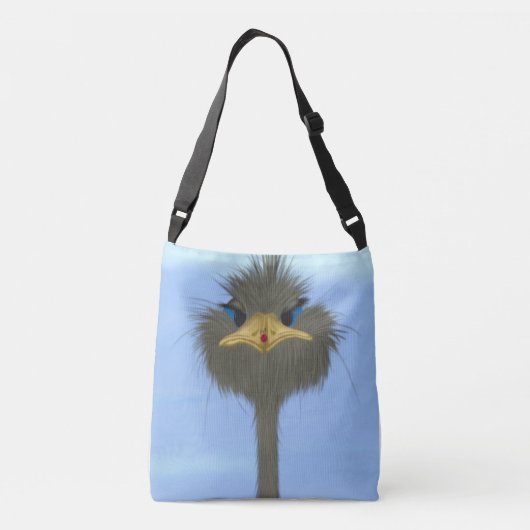 Funny Ostrich George en Cute Ladybug Crossbody Tas (Achterkant)