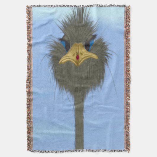 Funny Ostrich George en Cute Ladybug Deken (Voorkant Verticaal)