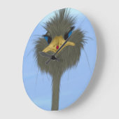 Funny Ostrich George en Cute Ladybug Grote Klok (Hoek)