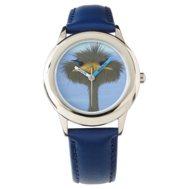 Funny Ostrich George en Cute Ladybug Horloge (Voorkant)