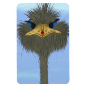 Funny Ostrich George en Cute Ladybug Magneet