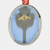 Funny Ostrich George en Cute Ladybug Metalen Ornament (Links)