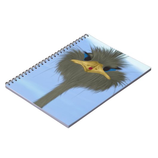 Funny Ostrich George en Cute Ladybug Notitieboek (Linkerzijde)