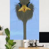 Funny Ostrich George en Cute Ladybug Poster (Thuiskantoor)