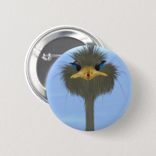 Funny Ostrich George en Cute Ladybug Ronde Button 5,7 Cm (Voorkant /achterkant)
