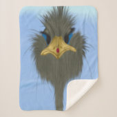 Funny Ostrich George en Cute Ladybug Sherpa Deken (Voorkant)