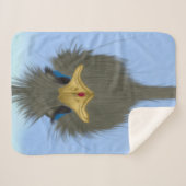 Funny Ostrich George en Cute Ladybug Sherpa Deken (Voorkant (horizontaal))
