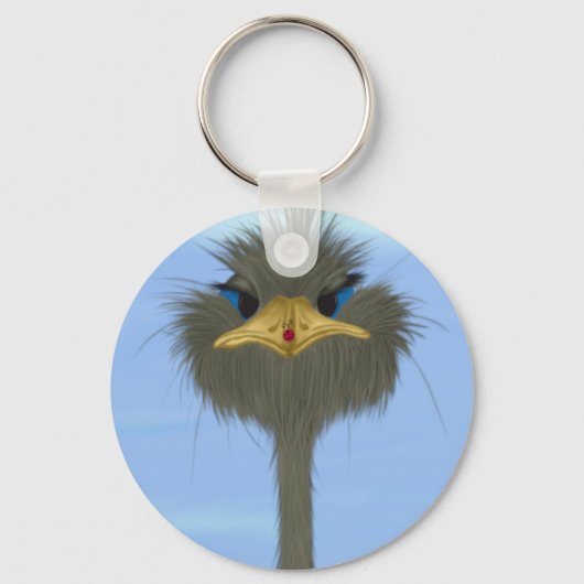 Funny Ostrich George en Cute Ladybug Sleutelhanger (Voorkant)