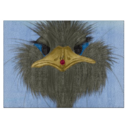 Funny Ostrich George en Cute Ladybug Snijplank (Voorkant)