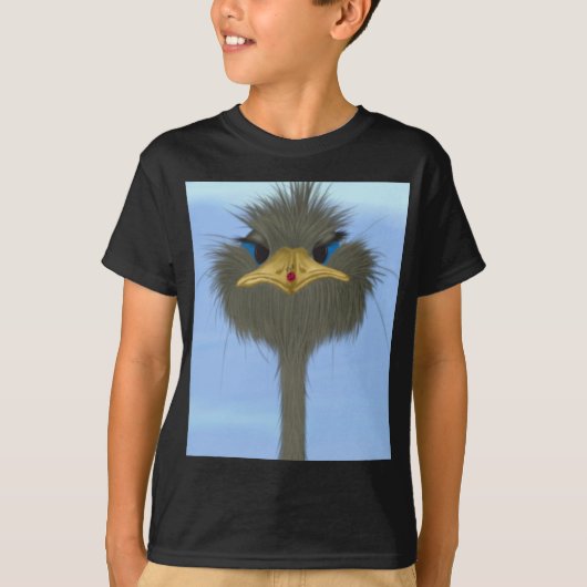 Funny Ostrich George en Cute Ladybug T-shirt (Voorkant)