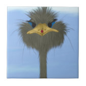 Funny Ostrich George en Cute Ladybug Tegeltje (Voorkant)