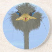 Funny Ostrich George en Cute Ladybug Zandsteen Onderzetter (Voorkant)