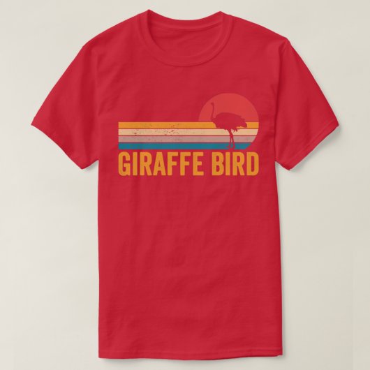 Funny Ostrich Giraffe Bird Retro T-shirt (Design voorkant)
