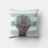 Funny Ostrich met bril Kussen (Achterkant)