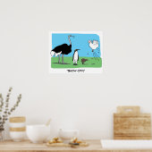 Funny Ostrich Penguin Kiwi die Show van kippen afv Poster (Keuken)