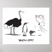 Funny Ostrich Penguin Kiwi die Show van kippen afv Poster (Voorkant)