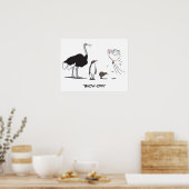Funny Ostrich Penguin Kiwi die Show van kippen afv Poster (Keuken)